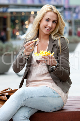 eating fries