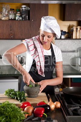 Grinding the parsley