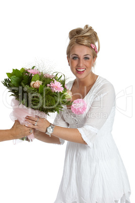 Receiving flowers