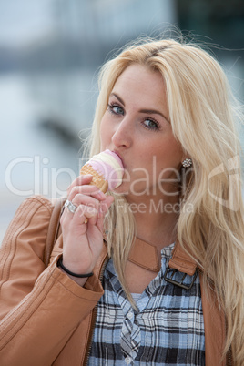 Enjoying her icecream