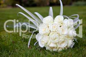 Wedding bouquet of white roses