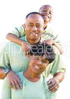 African American Family Isolated on White