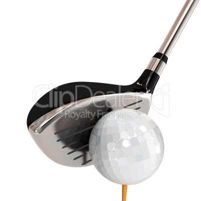 brassy for golf with a ball