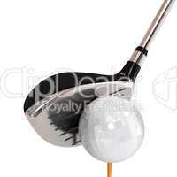 brassy for golf with a ball