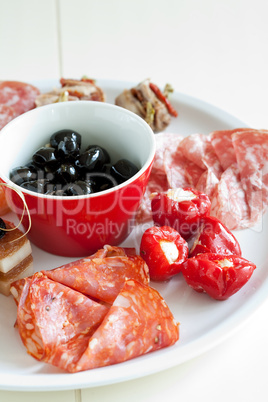 Delicious antipasti plate