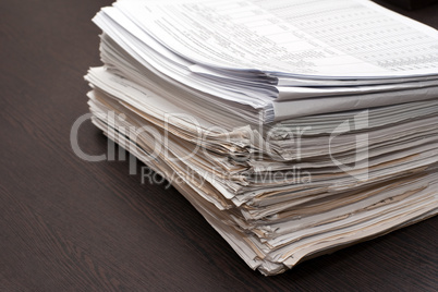 Backs of document stack