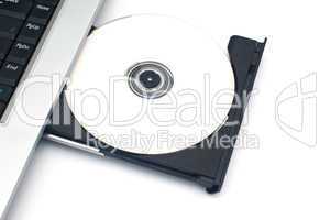 laptop with the blank disk
