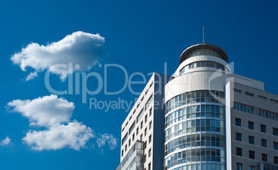 modern business office building on a blue sky background