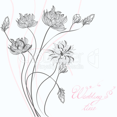 Template for wedding greeting card