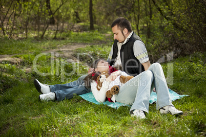 Young couple in a forest