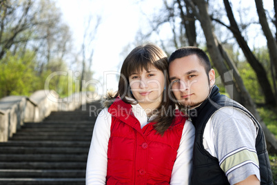 Young couple in a forest