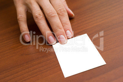 business card on the desk