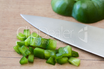 Geschnittene grüne Paprika - Chopped Green Pepper
