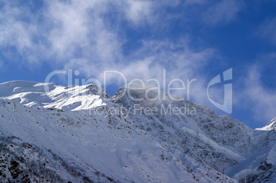 Donguzorun in clouds. Caucasus Mountains.