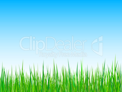 Seamless grass on a blue sky background