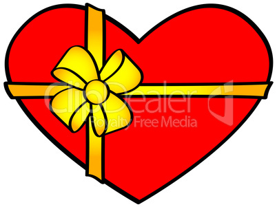 Gift in a heart shape