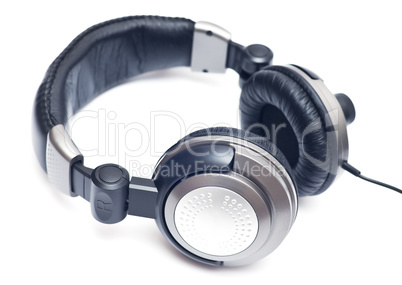 Isolated big grey headphones