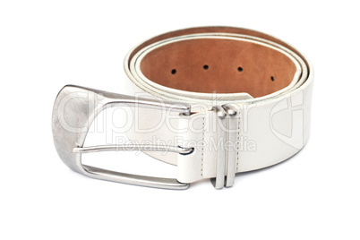 white leather belt