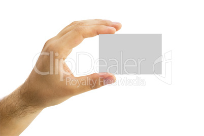 empty business card in a human hand