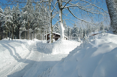 Schnee in den Bergen im Winter