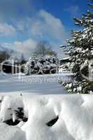 Schnee in den Bergen im Winter