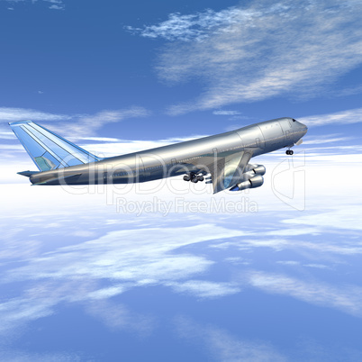 airliner with a clouds