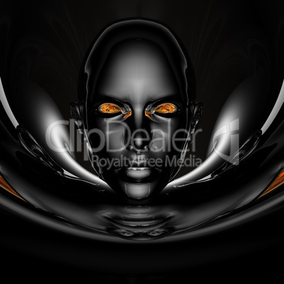 black cyber girl portrait