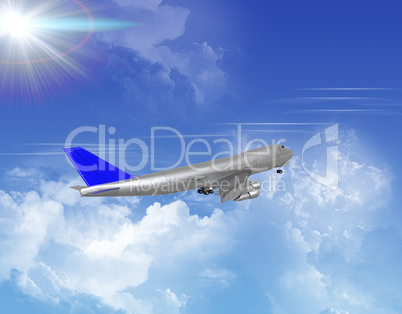 airliner with a clouds