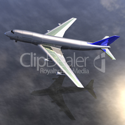 airliner with a clouds