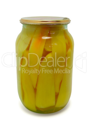 Jar of bell peppers