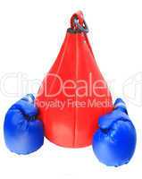 boxing gloves and bag