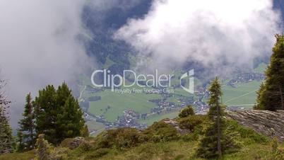 time lapse clouds over austrian valley