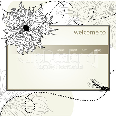website design template with flowers