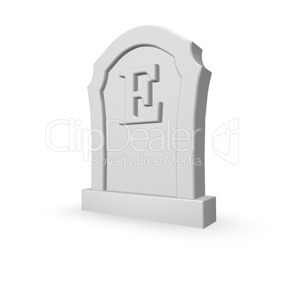 gravestone with letter e