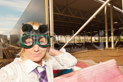 Portrait of engineer in protective glasses