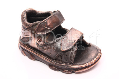 bronzed baby shoe
