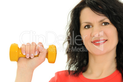 woman with dumbbells