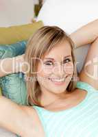 Portrait of a smiling woman relaxing