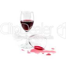 Spilled red wine