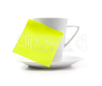 coffee cup with note