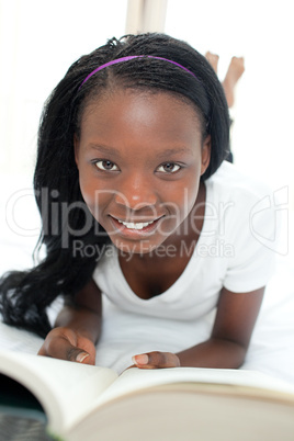 Cute student doing her homework