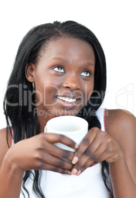 Charming woman drinking a coffee