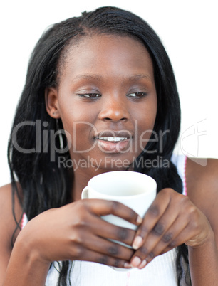 Attractive woman drinking a coffee Attractive woman drinking a coffee