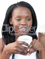 Attractive woman drinking a coffee