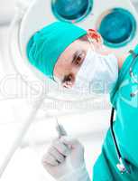 Concentrated surgeon during an operation