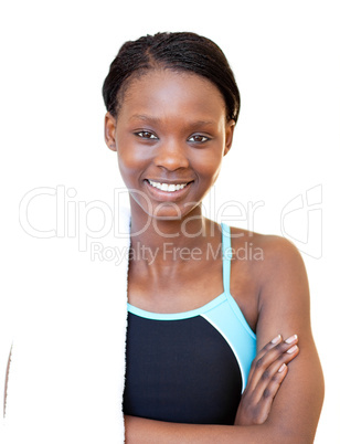 Portrait of a smiling fitness woman