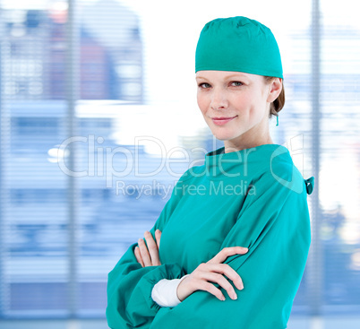 Portrait of an attractive female surgeon