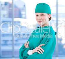 Portrait of an attractive female surgeon