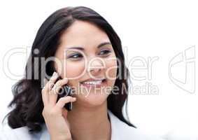 Portrait of an attractive businesswoman talking on phone