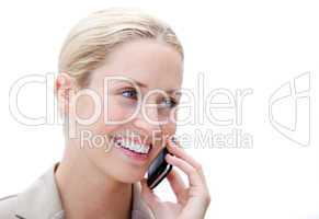 Portrait of a confident businesswoman talking on phone